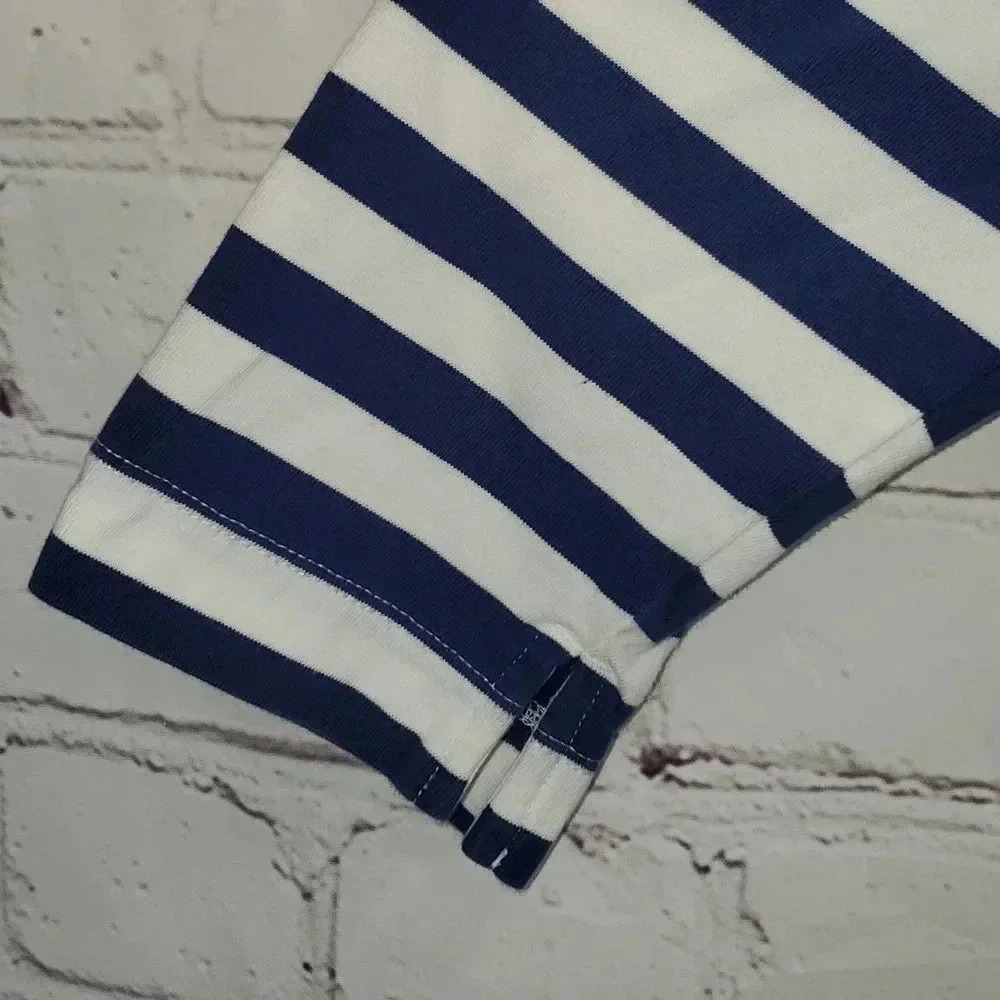 Vineyard Vines Women's Striped Rugby Popover 3/4 Sleeve Blue/White Set Stripe - Picture 7 of 16